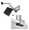 Atdec AWMS-2-ND13 Notebook-Monitor Combo Mount + 135mm Post / 9kg (20lb) Flat Screens, 6kg (13.5lb) Curved Screens + C Clamp Desk Fixing, Silver
