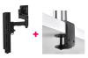 Atdec AWMS-4640 Single 460mm Monitor Arm + 400mm Post / 12kg (26.5lb) Flat Screen, 10kg (22lb) Curved Screen + F Clamp Desk Fixing, Black