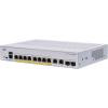 Cisco Business 350, 8-Port Gigabit Managed Switch with 8 PoE+ with 120W Power Budget and 2 Gigabit Copper/SFP Combo Ports, External Power