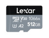 Lexar LMS1066512G-BNANG, Professional 1066X MicroSDXC, 512GB, UHS-I, Read Speed: Up to 160MB/s, Write Speed: Up to 120MB/s, 10 Year Warranty
