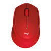 Logitech 910-004916, M331 Silent Plus Wireless Optical Mouse, USB, 1000 dpi, Red, 1 Year Warranty