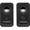 Logitech 980-000862, Z150 Multimedia  Speakers, Twin 2.0 dual input multimedia speakers, 6 watts peak power, headphone jack, Midnight Black, 2 Years