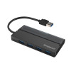 Simplecom CH329, Portable 4 Port USB 3.2 Gen1 (USB 3.0) 5Gbps Hub with Cable Storage, Black, 1 Year Warranty
