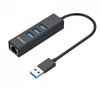 Simplecom CHN420-Black, Aluminium, 5Gbps Hub, 3xUSB 3.0, Gbe LAN, 1 Year Warranty