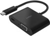 Belkin USB-C to VGA + Charge Adapter - Black (AVC001btBK), Support up to 60W of Power Delivery, Supports Resolutions up to 1920x1200 (1080p)