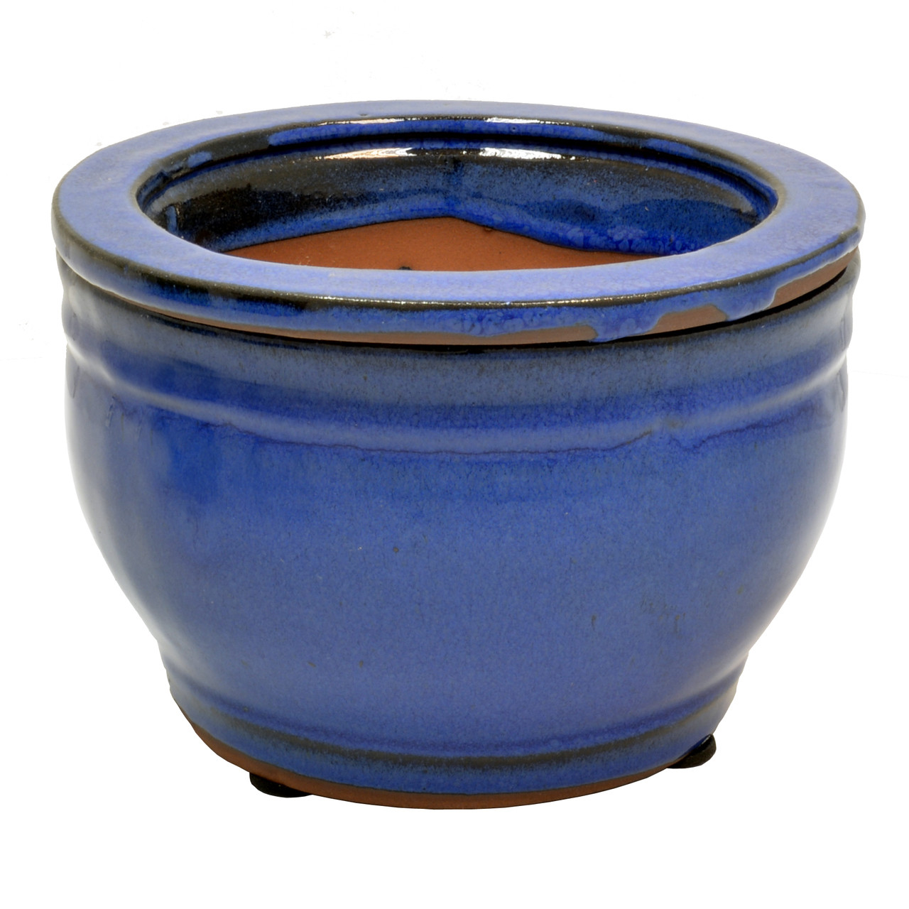 6in Round African Violet Self Watering Pot Falling Blue