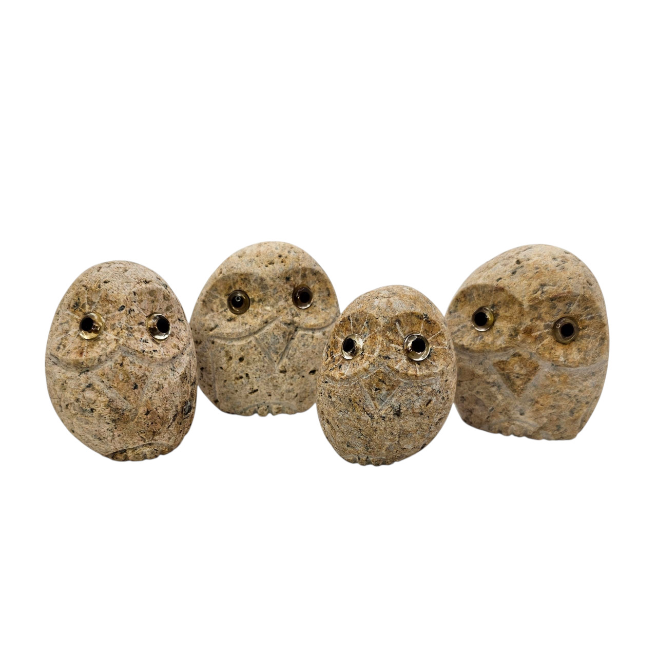 Irregular River Rock Stone Owl 2.5in Tall