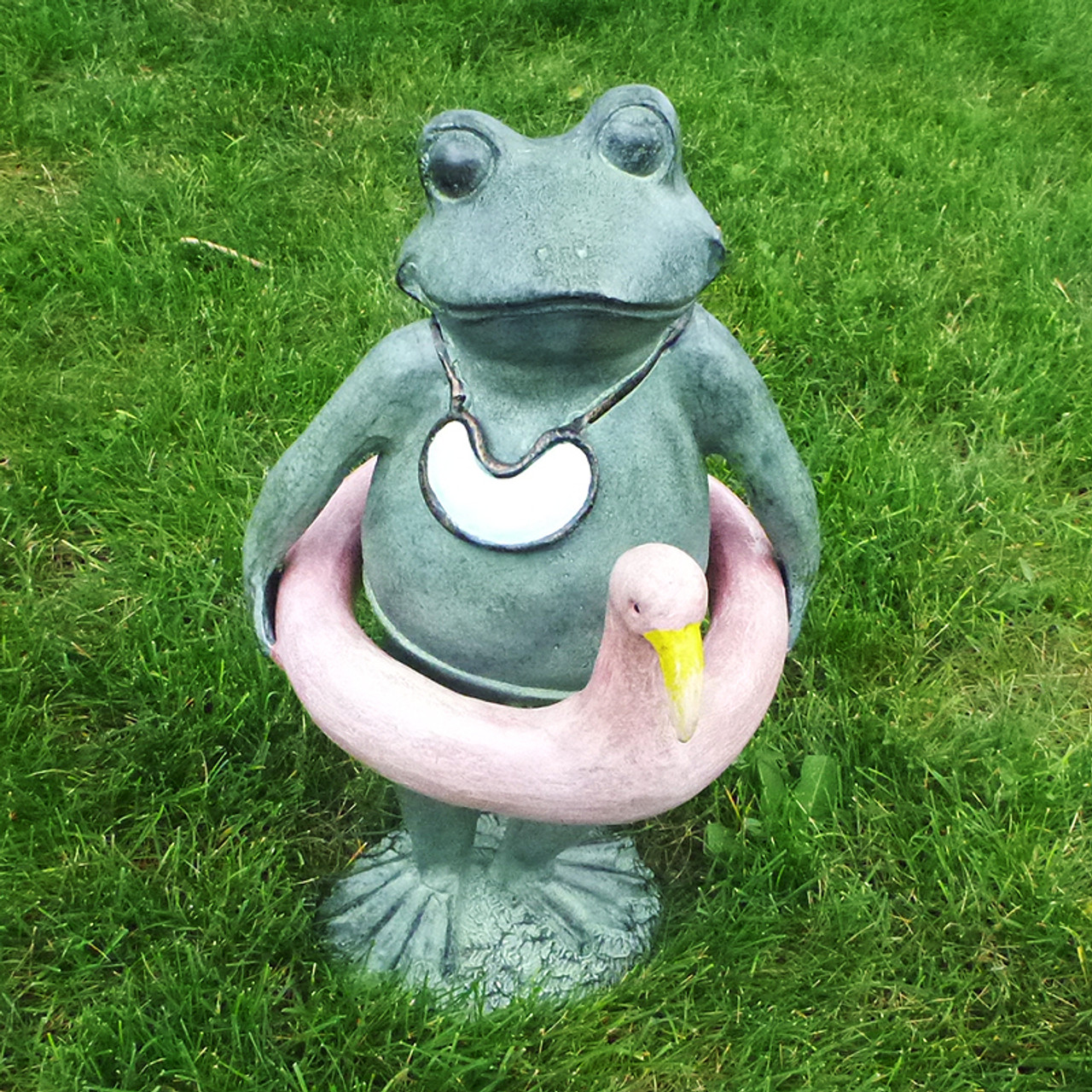 Aluminum Outdoor Frog with Flamingo Tube