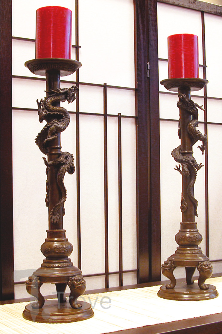 Bronze Dragon Candle Holder