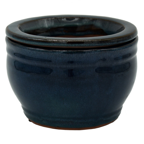 6" Rd Self Water Pot Caribbean Blue Stream