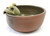 Brown Water Bowl with Frog