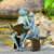 Reading Frog Family Outdoor Garden Sculpture