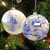 4" Toile Barn B/W Glass Disc Ornament