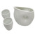 White Porcelain Modern Sake  set with 2 cups