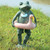 Front view of beach frog statue