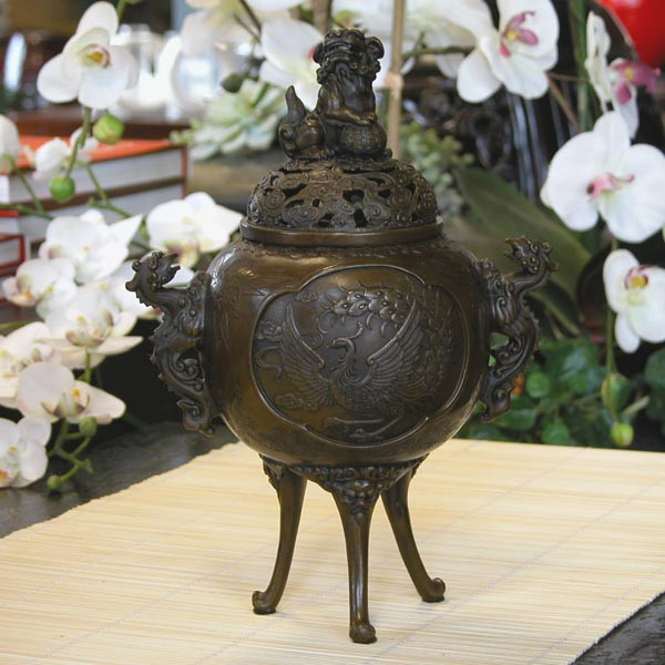 Bronze Fu Dog Incense Burner