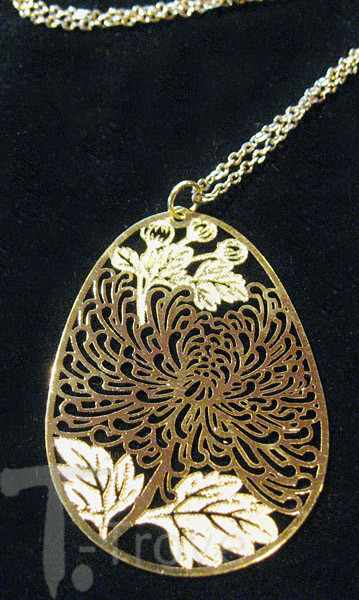 Chrysanthemum Laser Cut Gold Necklace