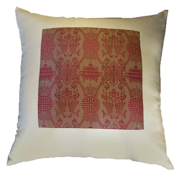 22in Silk Burgundy Twin Fish Pillow