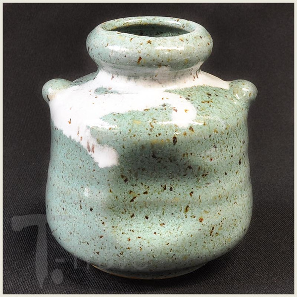 Green Wine Jar Bud Vase