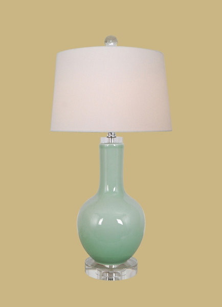 Celadon Vase Lamp YEE/14LW 8in