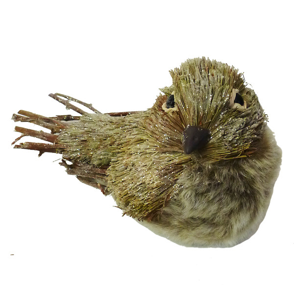 3.75in Glittered Sisal Bird