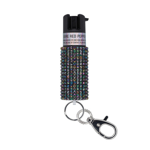 SABRE Red .54oz Black Jeweled Key Ring-25-210000337780