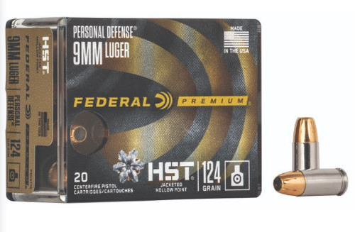 P9HST1S FEDERAL 9MM LUGER 124GR HST JHP 20 RND/BX-029465063924
