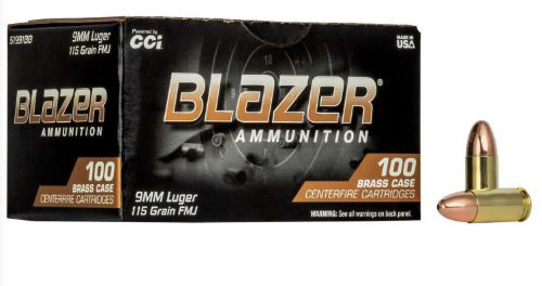 51991BB CCI 9MM LUGER 115GR BLAZER 100CT BOX 100 R-604544625295
