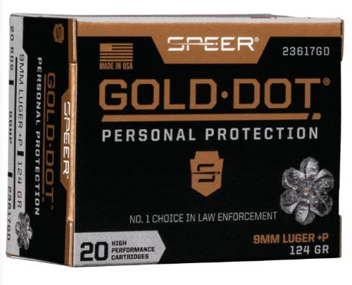SPEER 9MM+P 124GR HOLLOW POINT 23617GD-604544647228