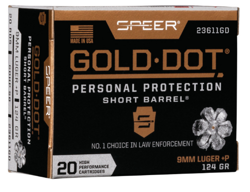 SPEER 9MM LUGER +P 124 GR GDHP 23611GD-604544647204
