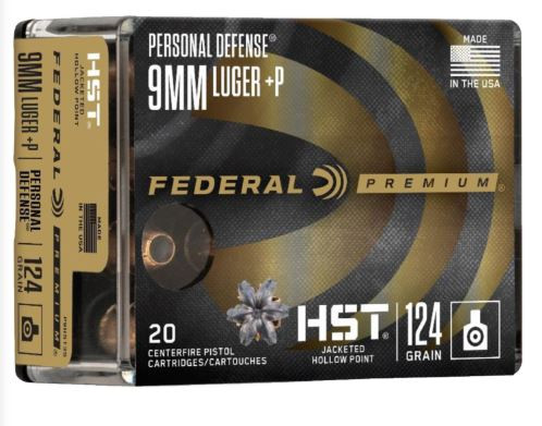 P9HST3S FEDERAL 9MM LUGER +P 124GR HST 20 RND/BX --604544657456