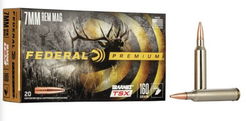FEDERAL PREMIUM 7MMREMMAG 160GR BARNES P7RN-029465097165