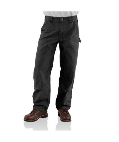 B136-BLK W40 Black Loose Straight Washed Duck Doub-035481228148