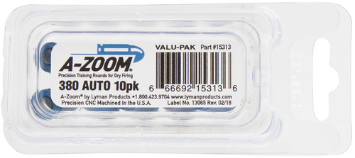 A-Zoom 380 acp Snap Cap Blue 10 Pack 15313-666692153136
