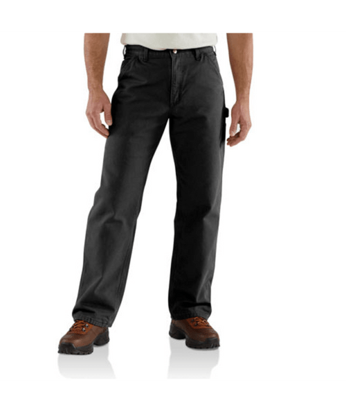 B111-BLKW34L30 Loose Straight Washed Duck Lined Du-035481396786