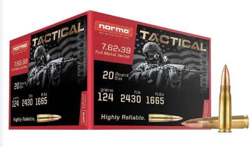 NORMA R&T 7.62X39MM 124GR 295540020-810036150415