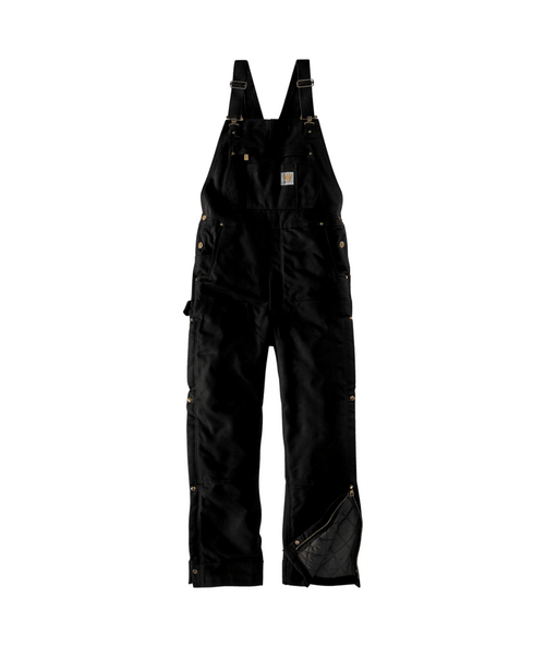 106672-BLKXLSHT Loose Fit Firm Duck Insulated Bib-197219272349