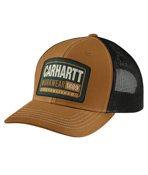 107004-BRN OS Carhartt Brown Canvas Mesh-Back Work-197219825712
