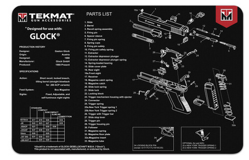 17" X 11" Handgun Mat / Glock 42-888151040805