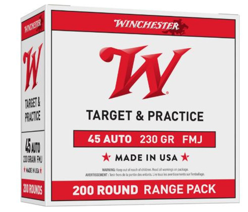Winchester 45 AUTO USA TARGET FMJ 230gr USA45W -25-020892221857