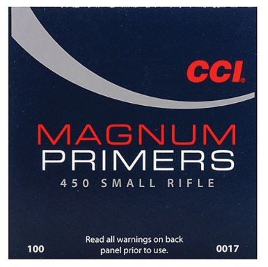 17 CCI 450 MAG SMALL RIFLE PRIMER 100 RND/BX -26-076683000170