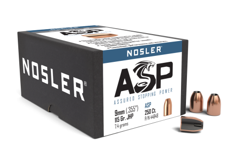 Nosler HG-ASP 9mm 115g JHP Bullet 44848-054041448482