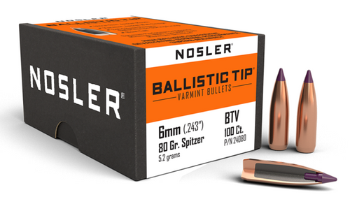 Nosler BT-6mm 80g SP Bullet 24080-054041240802