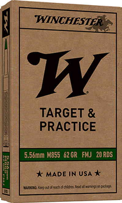 WINCHESTER T&P GREEN TIP 5.56X45MM 62GR FMJ WM855K-020892228474