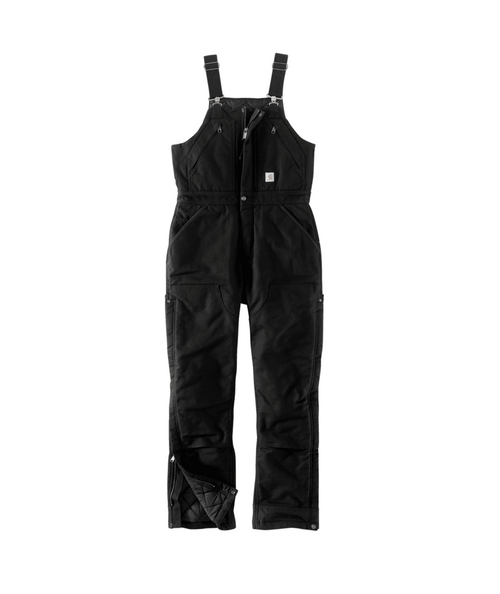 Women's Insulated Bib Overalls - Loose Fit - Washed Duck - 4 Extreme Warmth