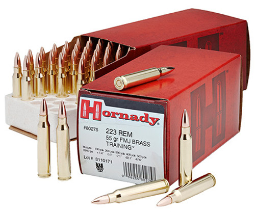 HORNADY CUSTOM 223REM 55GR FMJ BT 80275-090255802757