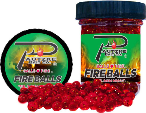 Fire Balls Salmon Eggs Trout Bait 1.65 Oz Red/Glit
