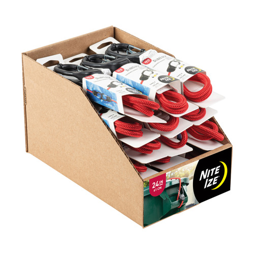 Nite Ize SlideLock® Carabiner Bungee 24 in. Dump Bin - 15PC - Red