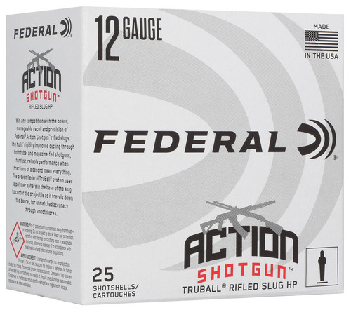 Federal Action Shotgun Rifled Slug, 12 Gauge, 438 Grain, 2-3/4 in, 1 oz - 25 Rounds