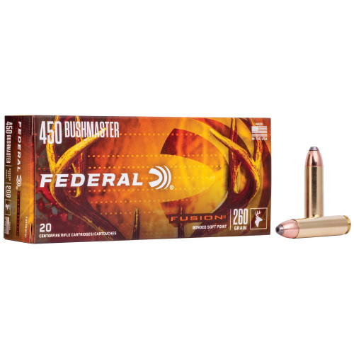 Federal Fusion Rifle, 450 Bushmaster, 260 Grain, Fusion Soft Point - 20 Rounds